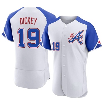 R.A. Dickey Men's Atlanta Braves Jersey - Black/White Replica
